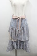 axes femme POETIQUE / フラワーランダムフリルスカート M サックス I-26-02-08-099-AX-SK-SA-ZI