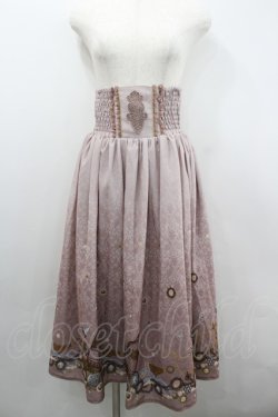 画像1: axes femme / アンティーク柄2WAYスカート  ピンク I-26-02-08-100-AX-SK-AS-ZI