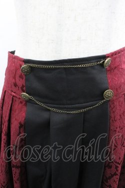 画像2: axes femme / チェーン付ジャガード切替スカート  ワイン I-26-02-08-103-AX-SK-SA-ZI