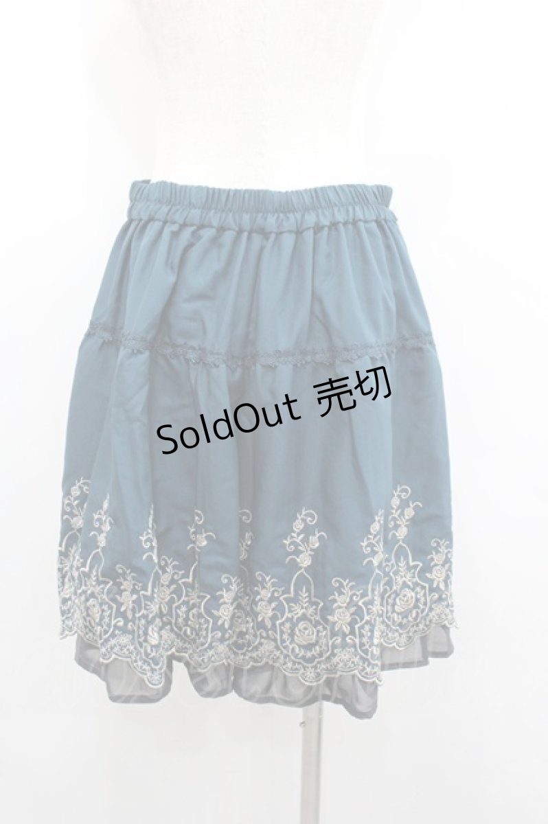 画像3: axes femme POETIQUE / 裾刺繍スカパン  グリーン I-26-02-08-104-AX-PA-SA-ZI (3)