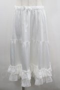 axes femme kawaii / ミディフリルペチスカート M 白 I-26-02-08-106-AX-SK-SA-ZI