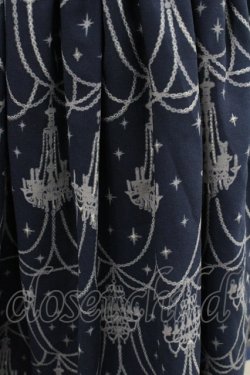 画像2: axes femme / シャンデリア柄スカート  ネイビーＸグレー I-26-02-08-108-AX-SK-SA-ZI