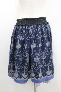 画像3: axes femme / シャンデリア柄スカート  ネイビーＸグレー I-26-02-08-108-AX-SK-SA-ZI