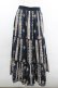 画像1: axes femme / ストライプ花柄ロングスカート  黒 I-26-02-08-109-AX-SK-SA-ZI (1)