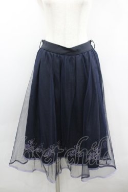 画像1: axes femme POETIQUE / マリン裾刺繍スカート  ネイビー I-26-02-08-110-AX-SK-SA-ZI