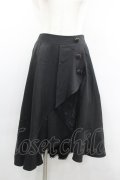 axes femme / 釦付ラッフルスカート M 黒 I-26-02-08-111-AX-SK-TE-ZI
