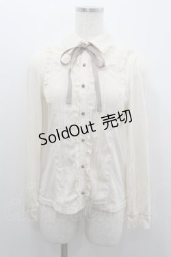 画像1: axes femme / 前立てデザインブラウス風プルオーバー  アイボリー I-26-02-08-012-AX-TO-SA-ZI