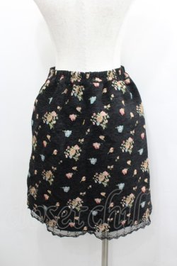 画像3: axes femme POETIQUE / フラワー刺繍ミニスカート  黒 I-26-02-08-113-AX-SK-SA-ZI