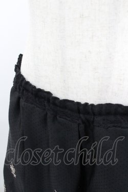 画像2: axes femme / バラ刺繍入りスカート  黒Ｘアイボリー I-26-02-08-114-AX-SK-SA-ZI