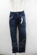 axes femme / 星×バラ刺繍デニムパンツ L インディゴ I-26-02-08-120-AX-PA-SA-ZI