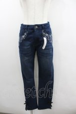 画像1: axes femme / 星×バラ刺繍デニムパンツ L インディゴ I-26-02-08-120-AX-PA-SA-ZI (1)