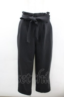 画像1: axes femme / ウエストベルトストレートパンツ  黒 I-26-02-08-123-AX-PA-HR-ZI