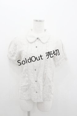 画像1: axes femme POETIQUE / ラメストライプ半袖ブラウス  アイボリー I-26-02-08-018-AX-BL-SA-ZI