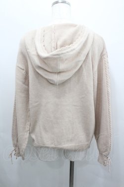 画像3: axes femme / ケーブル柄ニットパーカー  ピンク I-26-02-08-021-AX-TO-SA-ZI