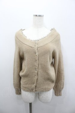 画像1: axes femme / 後ろボタンデザインニットトップス  ブラウン I-26-02-08-024-AX-TO-SA-ZI