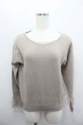 axes femme / レース配色Vネックニット  ベージュ I-26-02-08-025-AX-TO-SA-ZI
