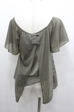 画像2: axes femme / バックリボンレーストップス  カーキ I-26-02-08-028-AX-TO-SA-ZI