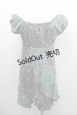 画像3: axes femme / 小花柄切替半袖チュニック  グリーン I-26-02-08-029-AX-TO-SA-ZI