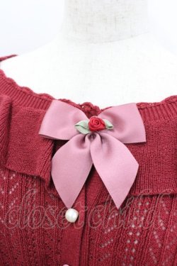 画像2: axes femme kawaii / プチローズニットカーデ  赤 I-26-02-08-031-AX-TO-HR-ZI