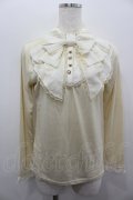 axes femme / レースビッグリボンカットソー  アイボリー I-26-02-11-038-AX-TO-SA-ZI
