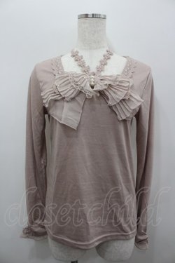 画像1: axes femme / BIGリボン長袖カットソー  ピンク I-26-02-11-039-AX-TO-SA-ZI