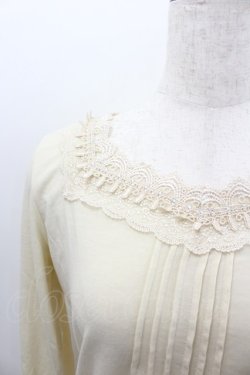 画像2: axes femme / ストーンレース長袖カットソー  アイボリー I-26-02-11-041-AX-TO-SA-ZI