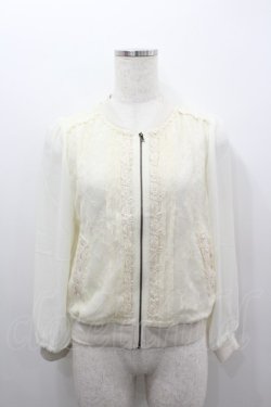 画像1: axes femme / シースルー袖レースパーカー  アイボリー I-26-02-11-042-AX-TO-SA-ZI