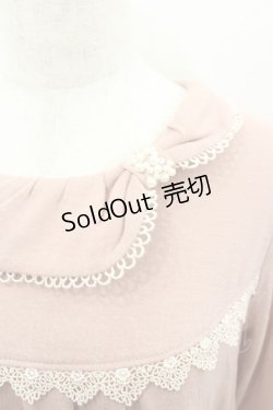 画像2: axes femme / パールリボン襟長袖トップス  ピンクＸ白 I-26-02-11-048-AX-TO-SA-ZI