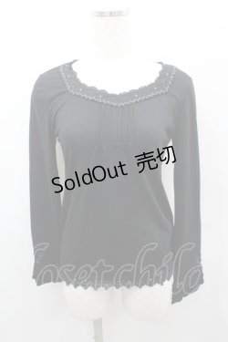 画像1: axes femme / ストーンレースカットソー  黒 I-26-02-11-050-AX-TO-SA-ZI