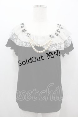 画像1: axes femme / お花ＸパールPO  黒 I-26-02-11-006-AX-TO-SA-ZI