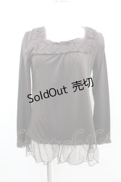 画像1: axes femme / モチーフレース付インナープルオーバー M チャ I-26-02-11-056-AX-TO-SA-ZI