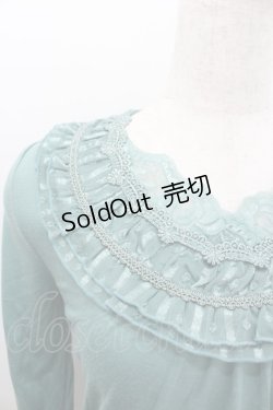 画像2: axes femme / ストライプ2段フリル半袖カットソー  グリーン I-26-02-11-062-AX-TO-SA-ZI