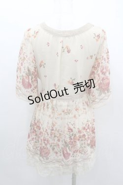 画像3: axes femme / ヴィンテージフラワーガウン風チュニック M クリーム I-26-02-11-064-AX-TO-SA-ZI
