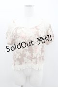 LIZ LISA / レース切り替えバラブーケプリントショートトップス  ブラウンＸピンクＸアイボリー I-26-02-11-067-LO-TO-SA-ZI