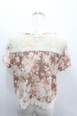 画像3: LIZ LISA / レース切り替えバラブーケプリントショートトップス  ブラウンＸピンクＸアイボリー I-26-02-11-067-LO-TO-SA-ZI