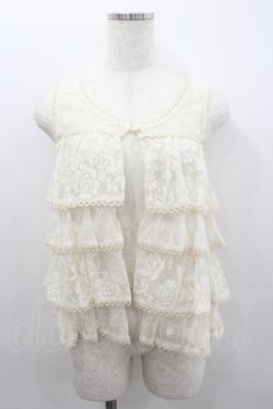 画像1: LIZ LISA / 4段レースフリルノースリーブカーディガン  アイボリー I-26-02-11-068-LO-TO-SA-ZI