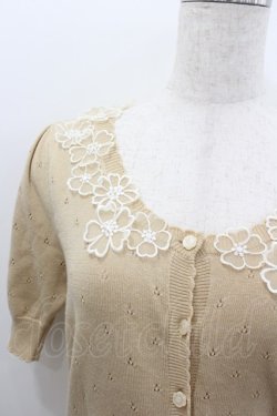 画像2: an another angelus / フラワーレースニットカーディガン  ベージュＸ白 I-26-02-11-071-CA-TO-SA-ZI