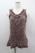 axes femme / 巻き薔薇レオパードタンク  ピンクＸブラウン I-26-02-11-072-AX-TO-SA-ZI