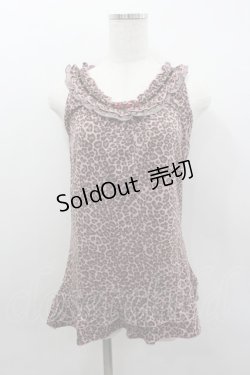 画像1: axes femme / 巻き薔薇レオパードタンク  ピンクＸブラウン I-26-02-11-072-AX-TO-SA-ZI