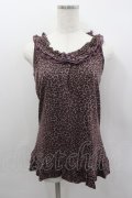 axes femme / 巻き薔薇レオパードタンク  パープル I-26-02-11-073-AX-TO-SA-ZI