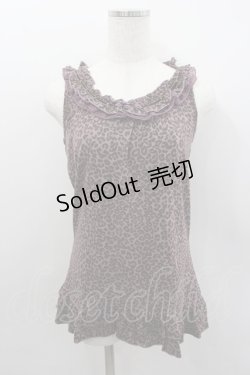 画像1: axes femme / 巻き薔薇レオパードタンク  パープル I-26-02-11-073-AX-TO-SA-ZI