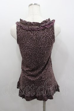 画像3: axes femme / 巻き薔薇レオパードタンク  パープル I-26-02-11-073-AX-TO-SA-ZI