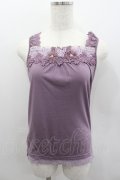 axes femme / フラワーレースタンク  パープル I-26-02-11-076-AX-TO-SA-ZI