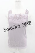 axes femme / フラワーレースタンク  パープル I-26-02-11-076-AX-TO-SA-ZI