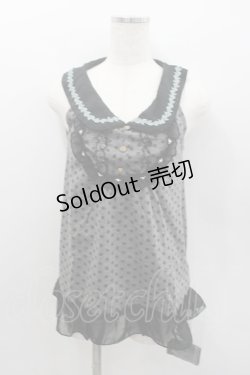 画像1: axes femme / 衿付きドットアウターキャミ  グレーX黒 I-26-02-11-077-AX-TO-SA-ZI