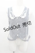 axes femme / フラワーレースベスト  青デニムＸ白 I-26-02-11-078-AX-TO-SA-ZI