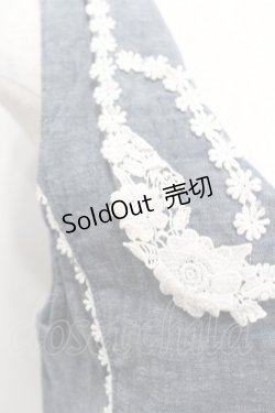 画像2: axes femme / フラワーレースベスト  青デニムＸ白 I-26-02-11-078-AX-TO-SA-ZI