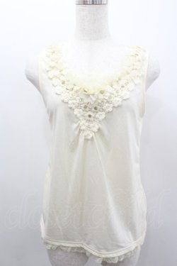 画像1: axes femme / フラワーレースタンク  白 I-26-02-11-079-AX-TO-SA-ZI