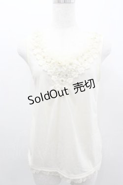 画像1: axes femme / フラワーレースタンク  白 I-26-02-11-079-AX-TO-SA-ZI