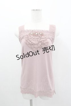 画像1: axes femme / 薔薇シフォンレースタンク  ピンク I-26-02-11-080-AX-TO-SA-ZI